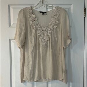 Zac & Rachel Cream Floral Embroidered Blouse